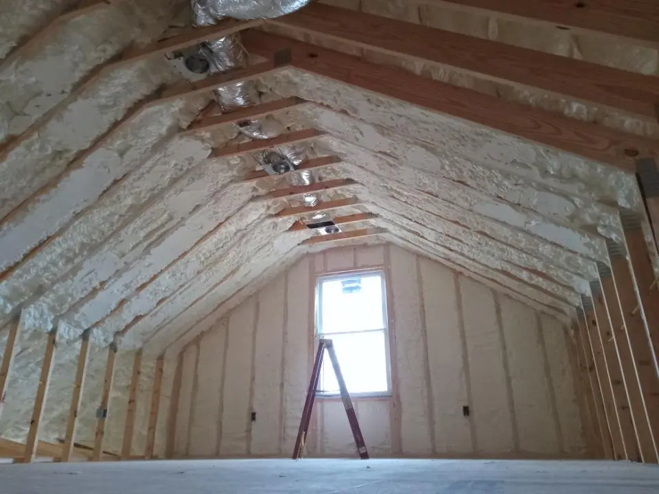 Spray foam roofing application for Crawl Space Insulation project in South Barrington